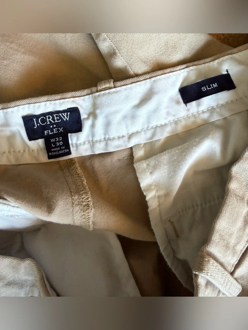 J.Crew Flex Slim Fit Chino Pants Men’s 32x30 Khaki Beige Stretch Casual